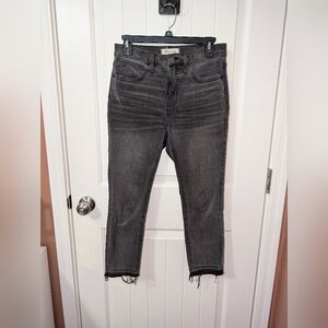 NWOTS Madewell Roadtripper Jeggings With Cropped Frayed Hem W27P Black Wash